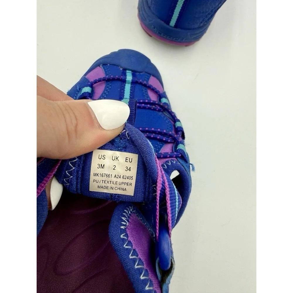 Merrell Hydro H2O Hiker Sandals Kids Girls 3 Purple Blue Hiking Outdoor Gorpcore